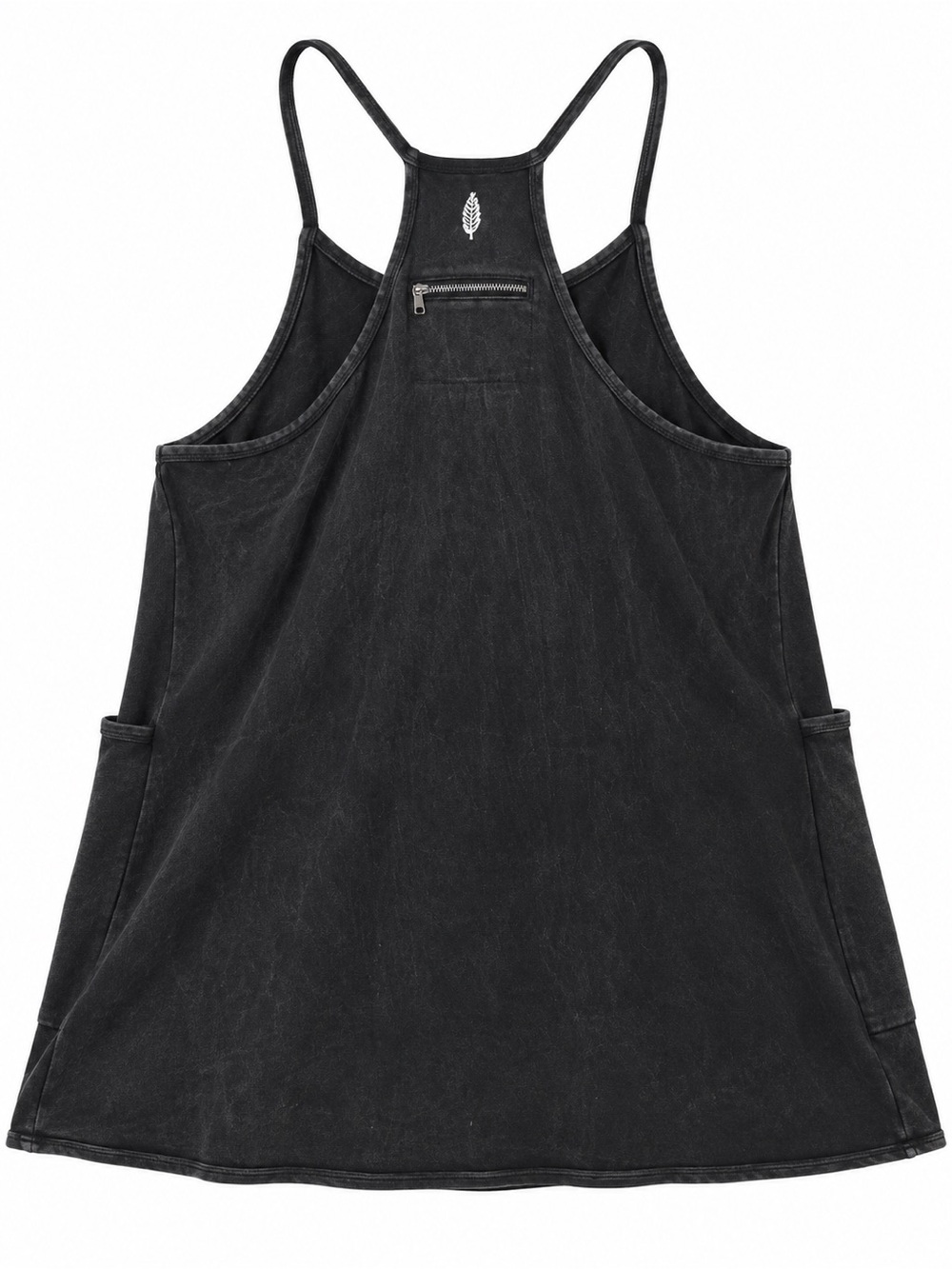 Free People Movement Black Mineral Wash Pocket Mini Dress